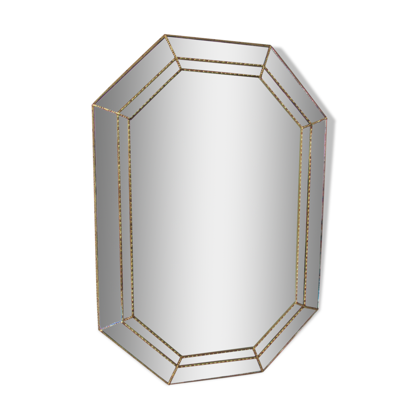Miroir octogonal à parecloses,églomisé