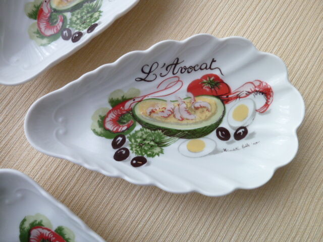 Service à avocats en porcelaine L'Hirondelle