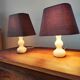 Paire de lampes vintage 1950 en albâtre