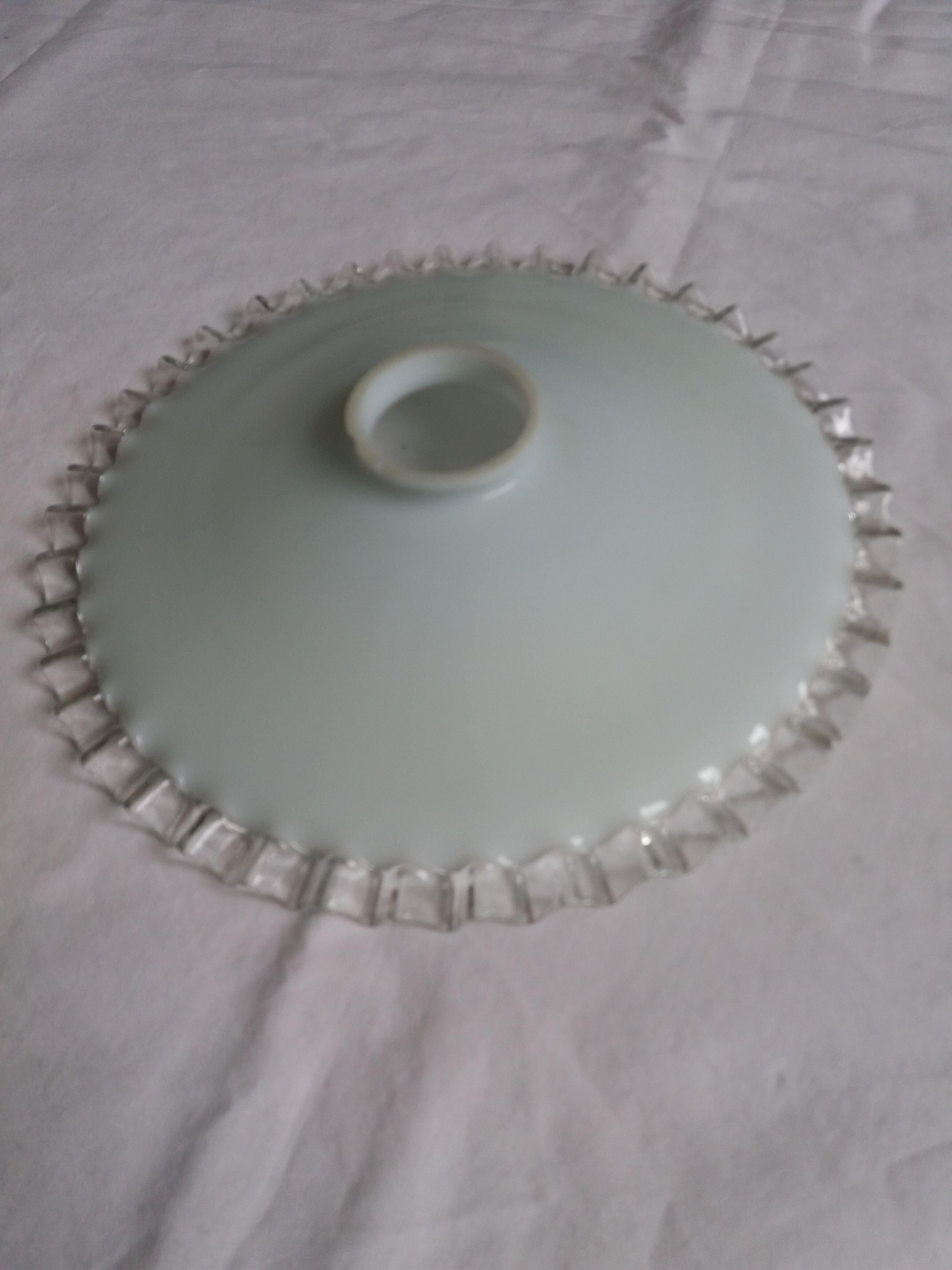 White opaline daylight and transparent wavy edge