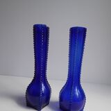 Pair of blue soliflore vases