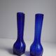 Pair of blue soliflore vases