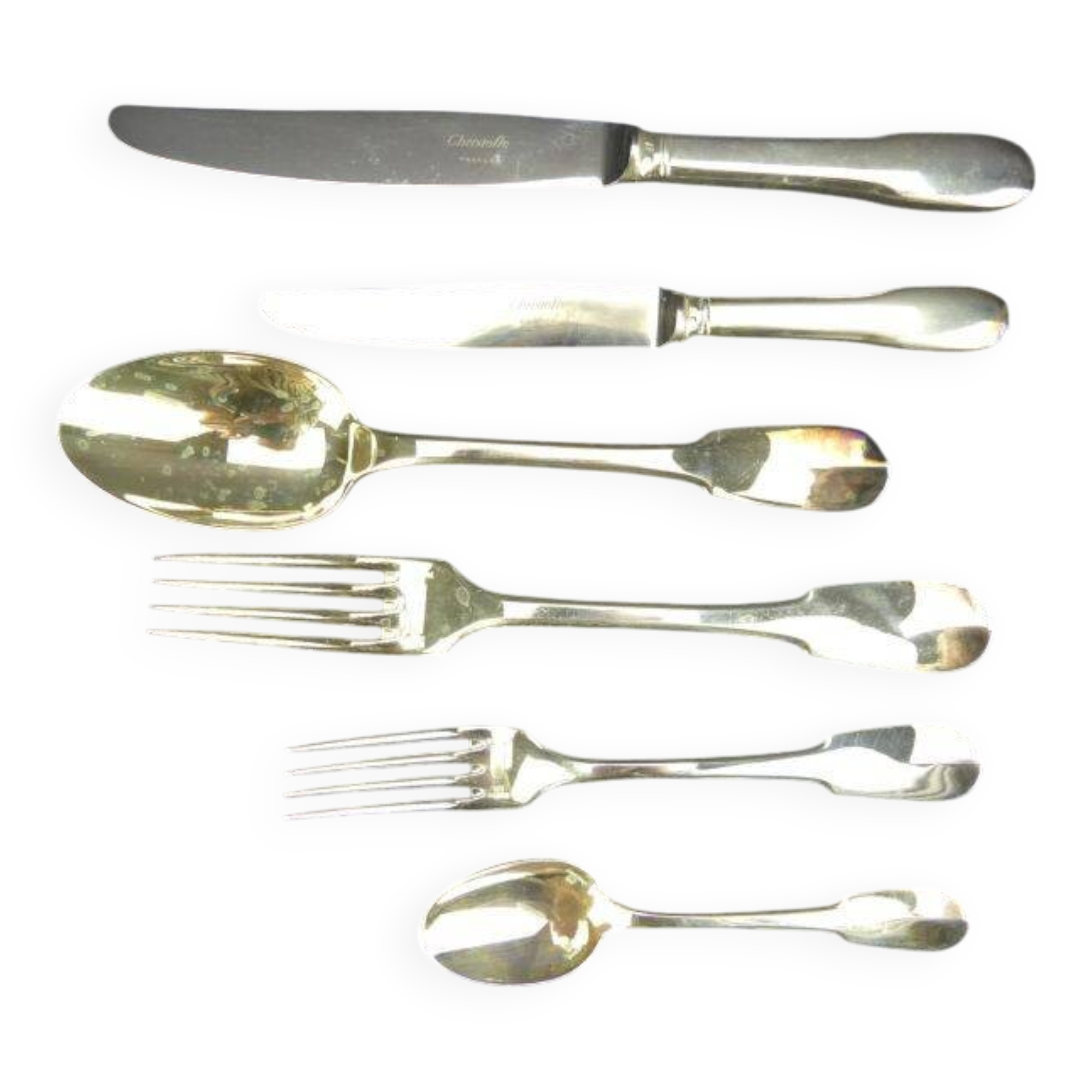 Christofle, Cluny, 6 sets of 6 cutlery.