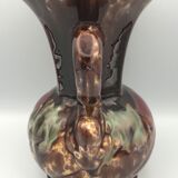 Old vase with polychrome enamelled ceramic coves with effect 21.5