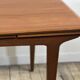 Vintage Scandinavian teak dining table 1970s – 2 integrated extensions