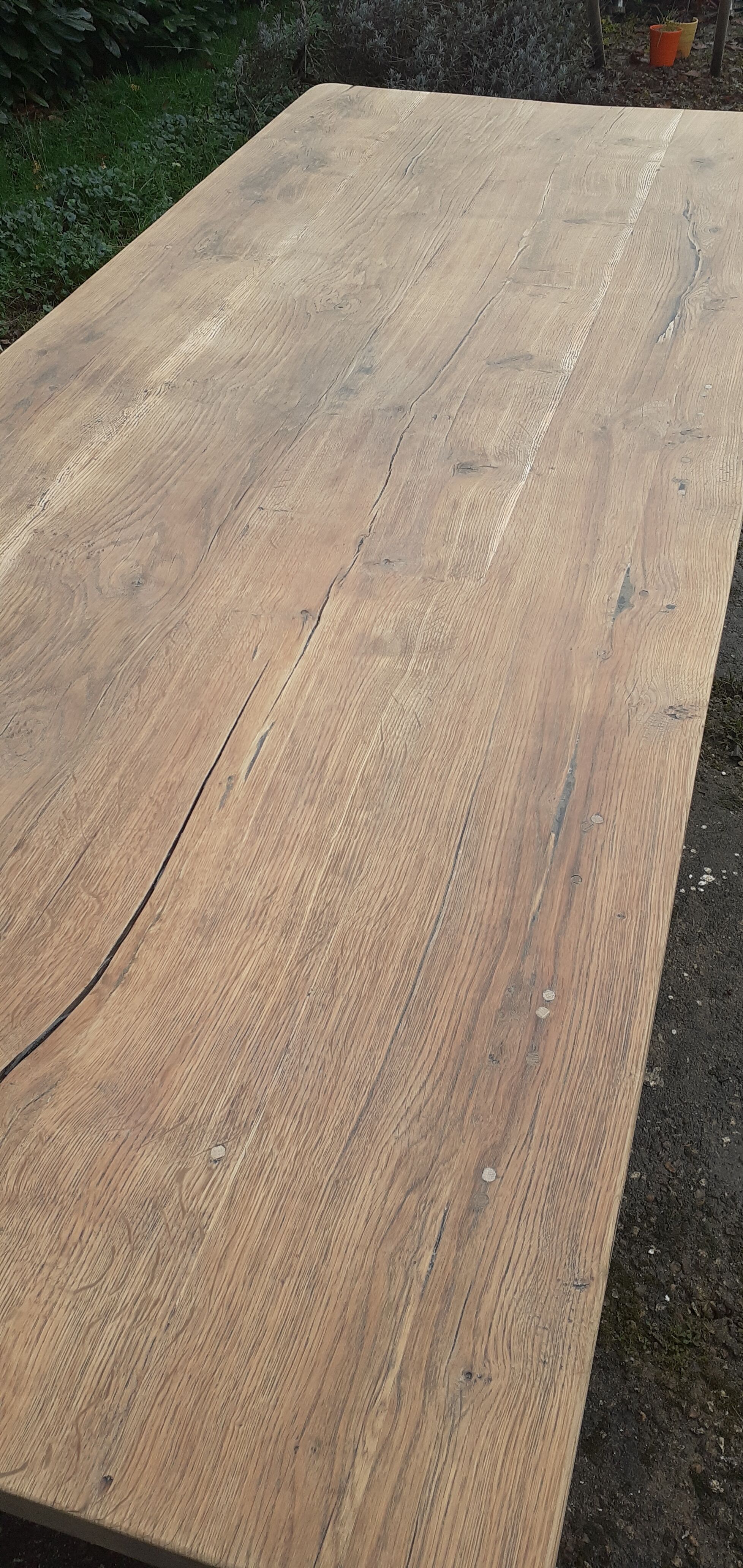 Farm table 2 drawers solid oak raw wood