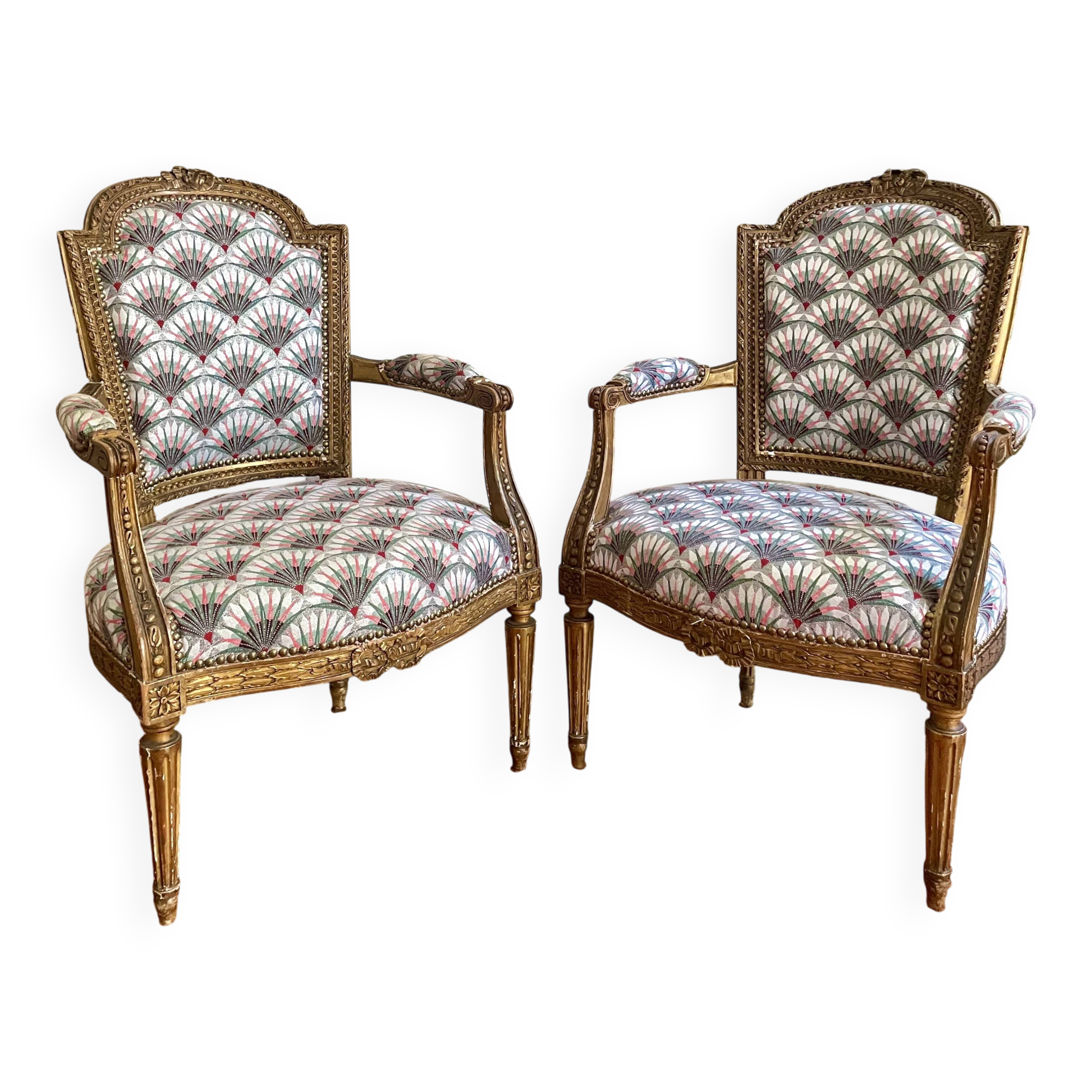 Paire de fauteuils Louis XVI restaurés