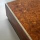Square coffee table in metal and elm burl in the style of Willy Rizzo, 1970