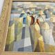 Cubist Oil on Canvas Tableau Rural Scene Asia Saard Thanomwong Signed