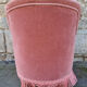 Old pink toad armchair, vintage, 40s / 50s