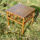 Table d'appoint rotin vintage 1970