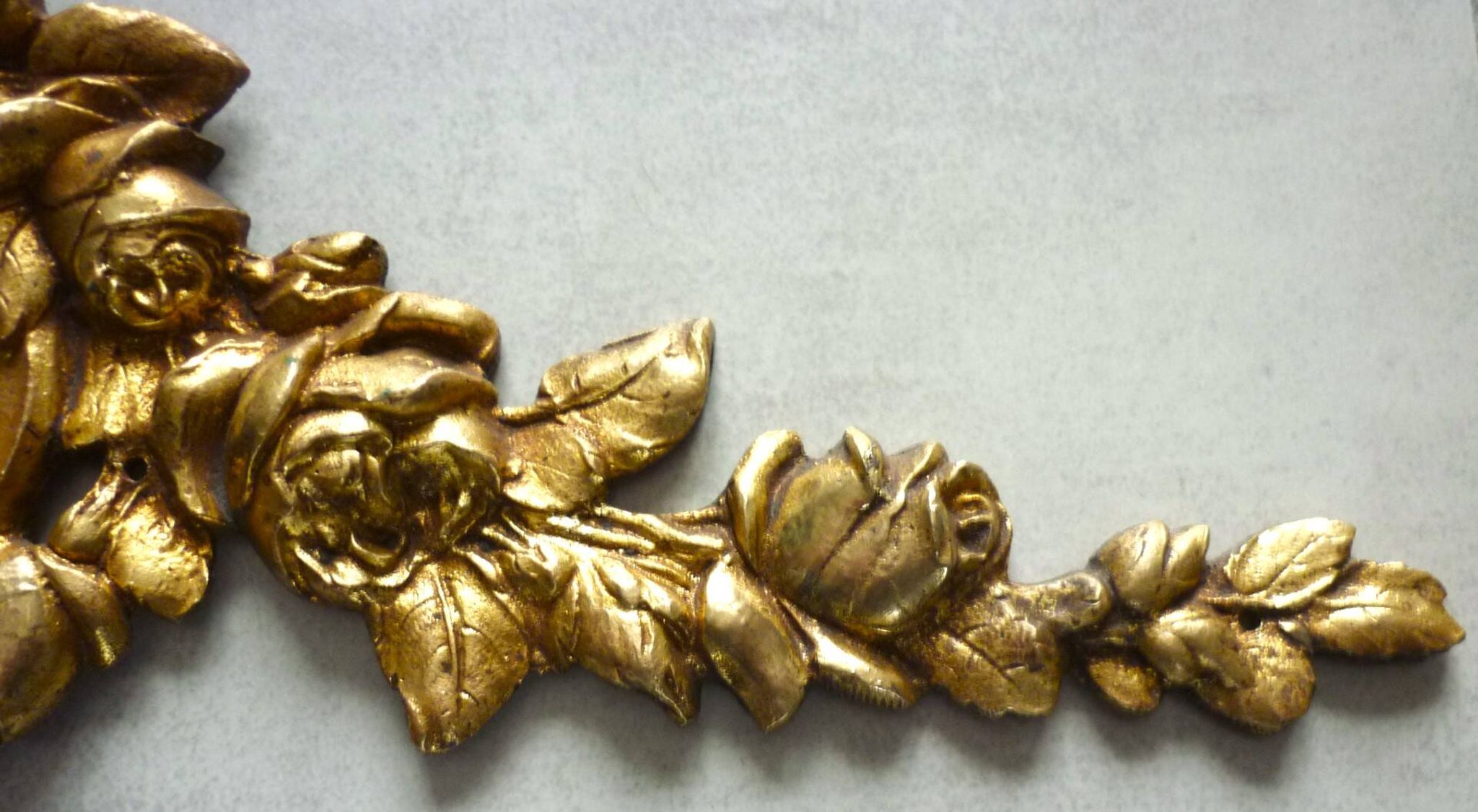 Pediment, gilded bronze, ornament for mirror, piece of furniture, signed Jacquet Grelier