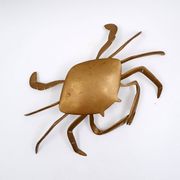 Brass trinket box in the shape of a blue crab, 1960s