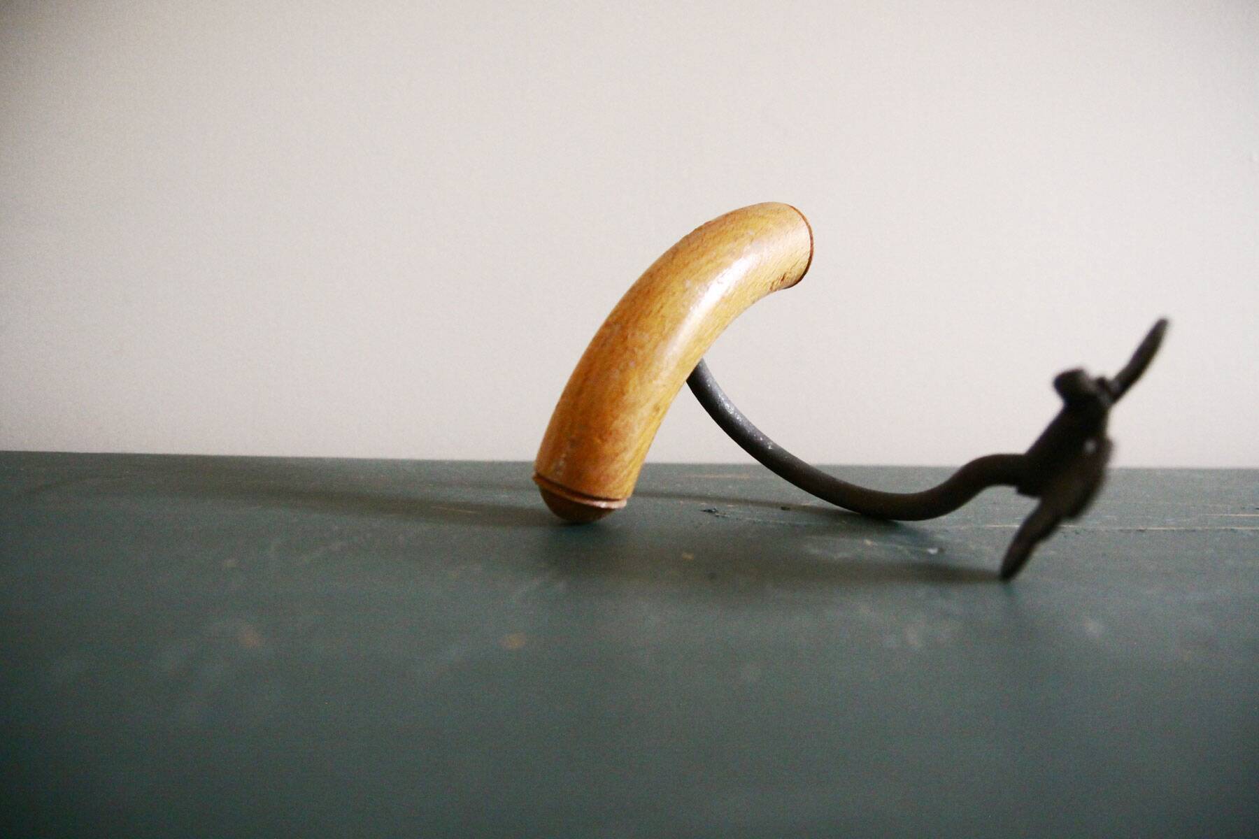 Metal and wood school hook