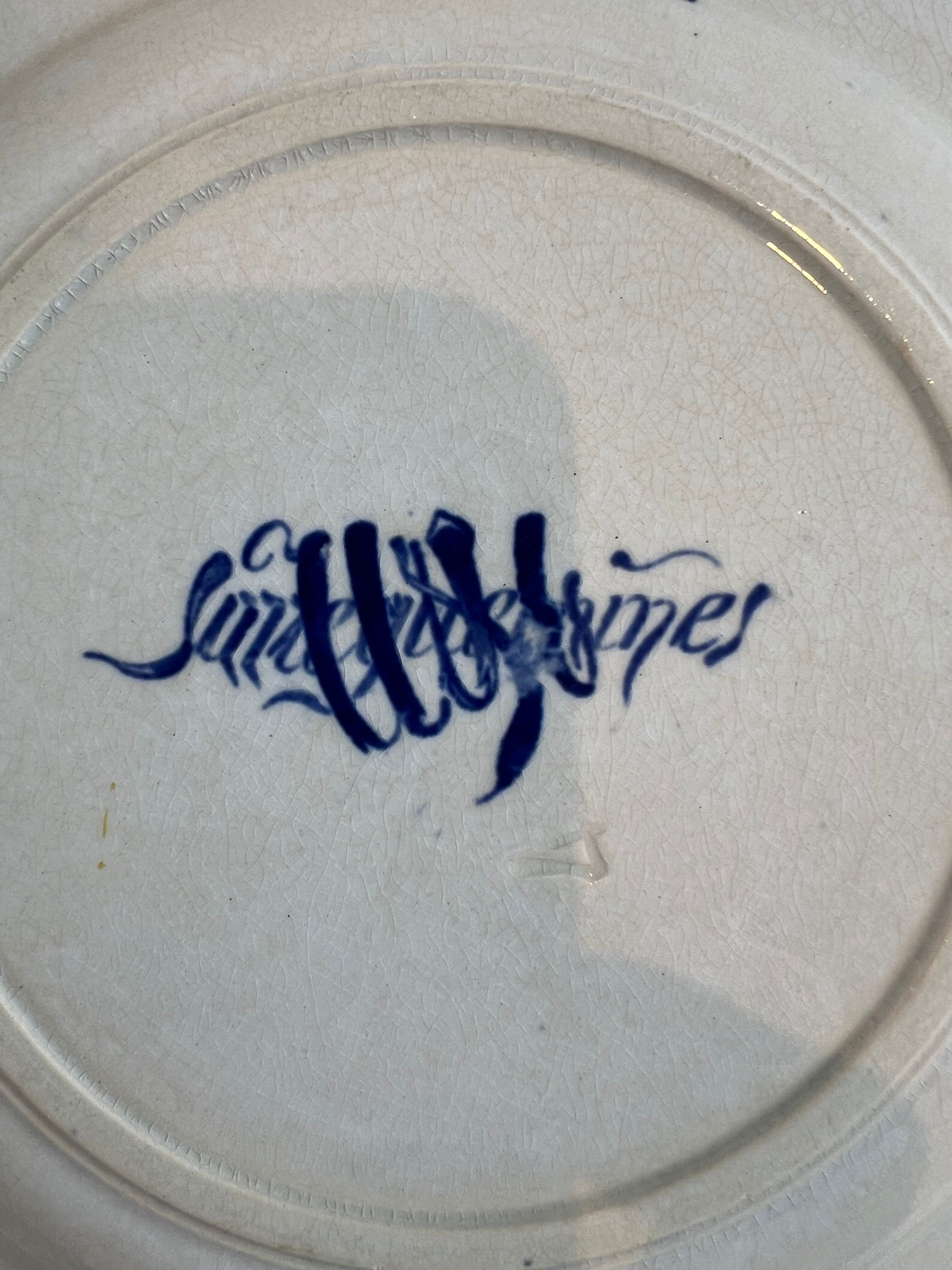 Small plate iron earth Sarreguemines Cluny