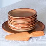 Handmade stoneware service signed Vallauris