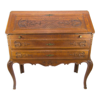 Louis XV style carved oak secretary 1930s