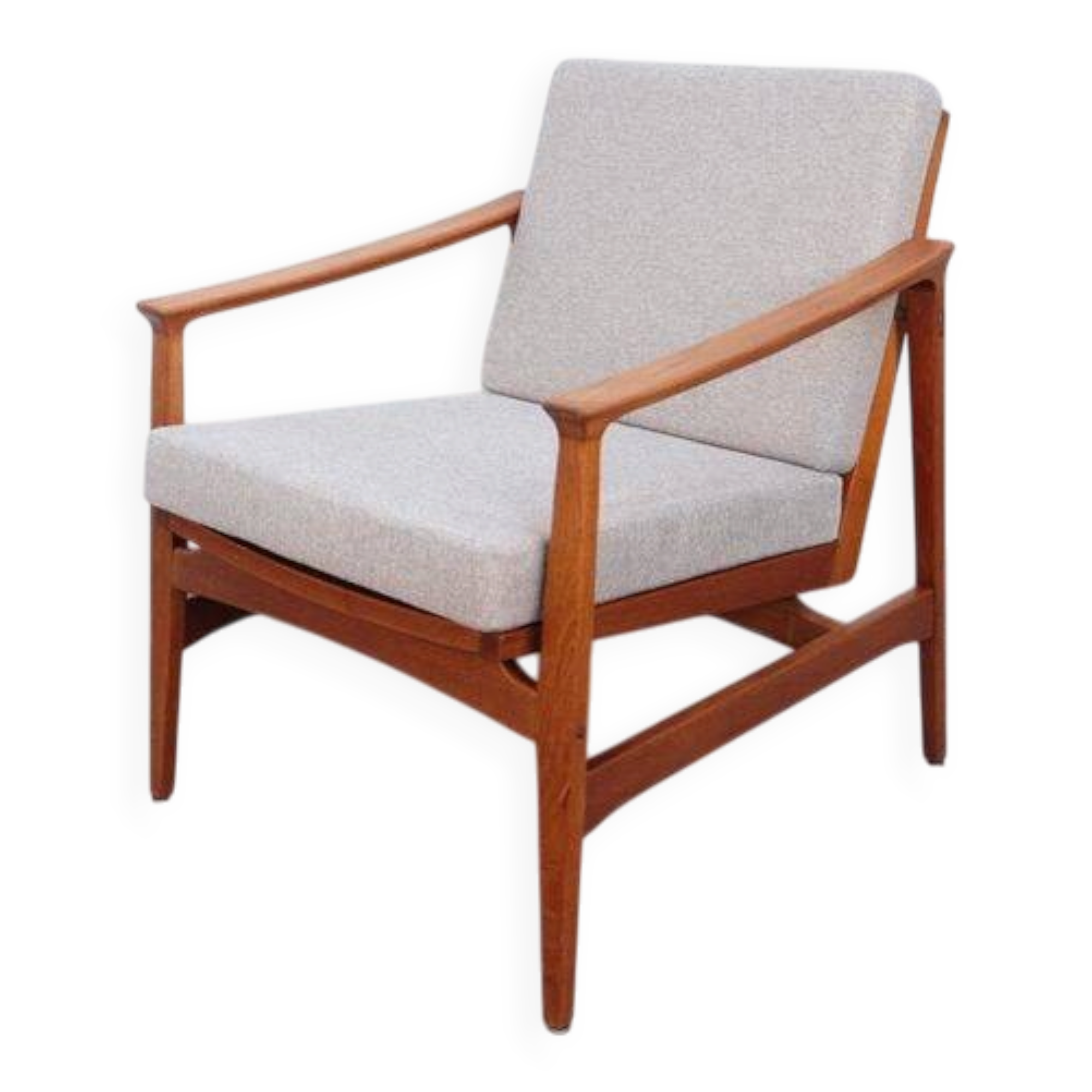 Vintage Thonet teak armchair, retro 1960s–70s style.