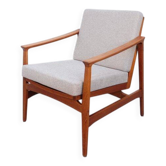 Vintage Thonet teak armchair, retro 1960s–70s style.