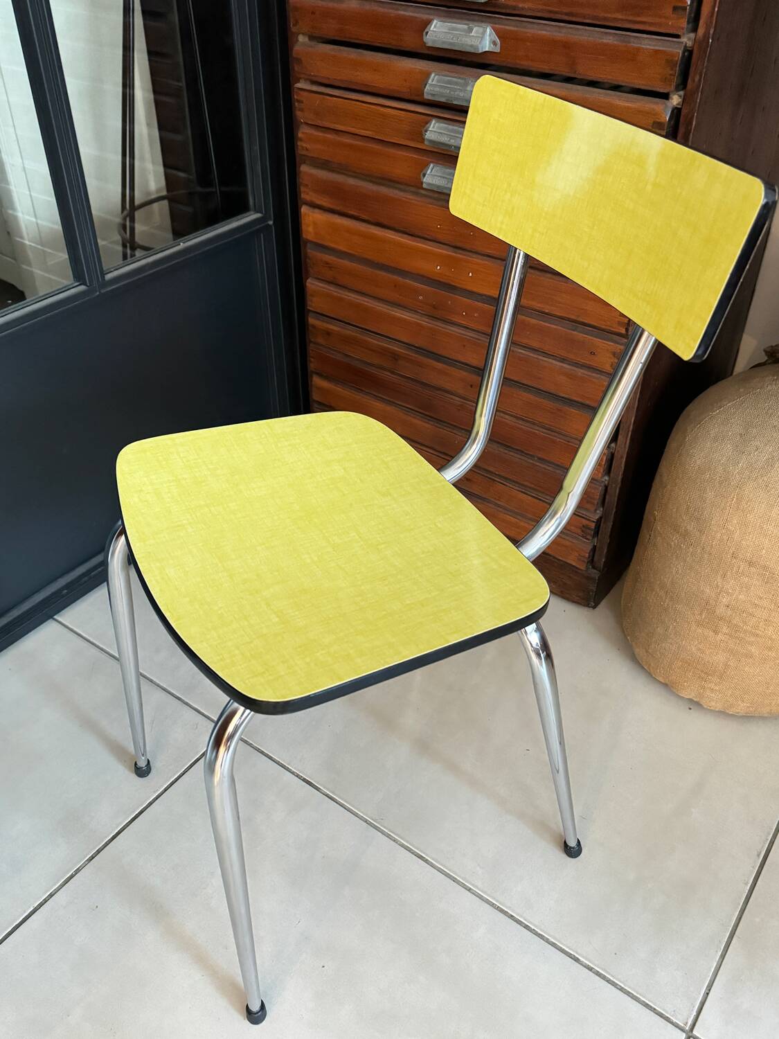 Vintage Yellow Formica Chair