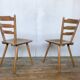 Pair of Scandinavian chairs or vintage wooden bistro