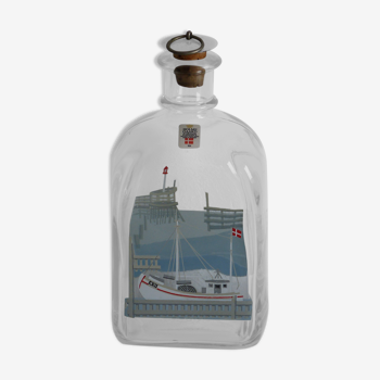 Holmegaard bottle with ship