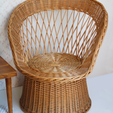Rattan armchair back fan