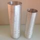 Pair of vases metal rolls brushed silver / vintage year old 70