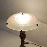 Empire style lamp circa 1950 and glass paste lampshade