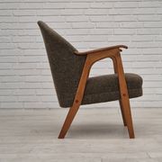 1960s, Danish armchair, furniture wool/cotton fabric, teak wood.