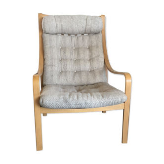 Vintage Danish beech lounge chair 1960s