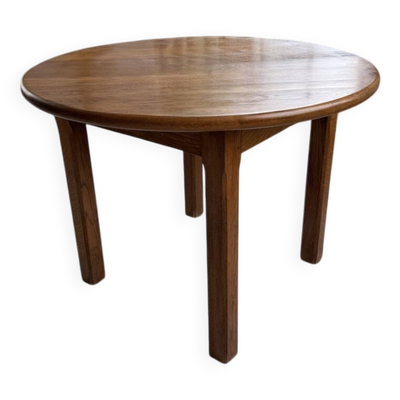 Table ronde en chêne 1950
