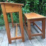 Ancien bureau d'écolier tamoul en teck