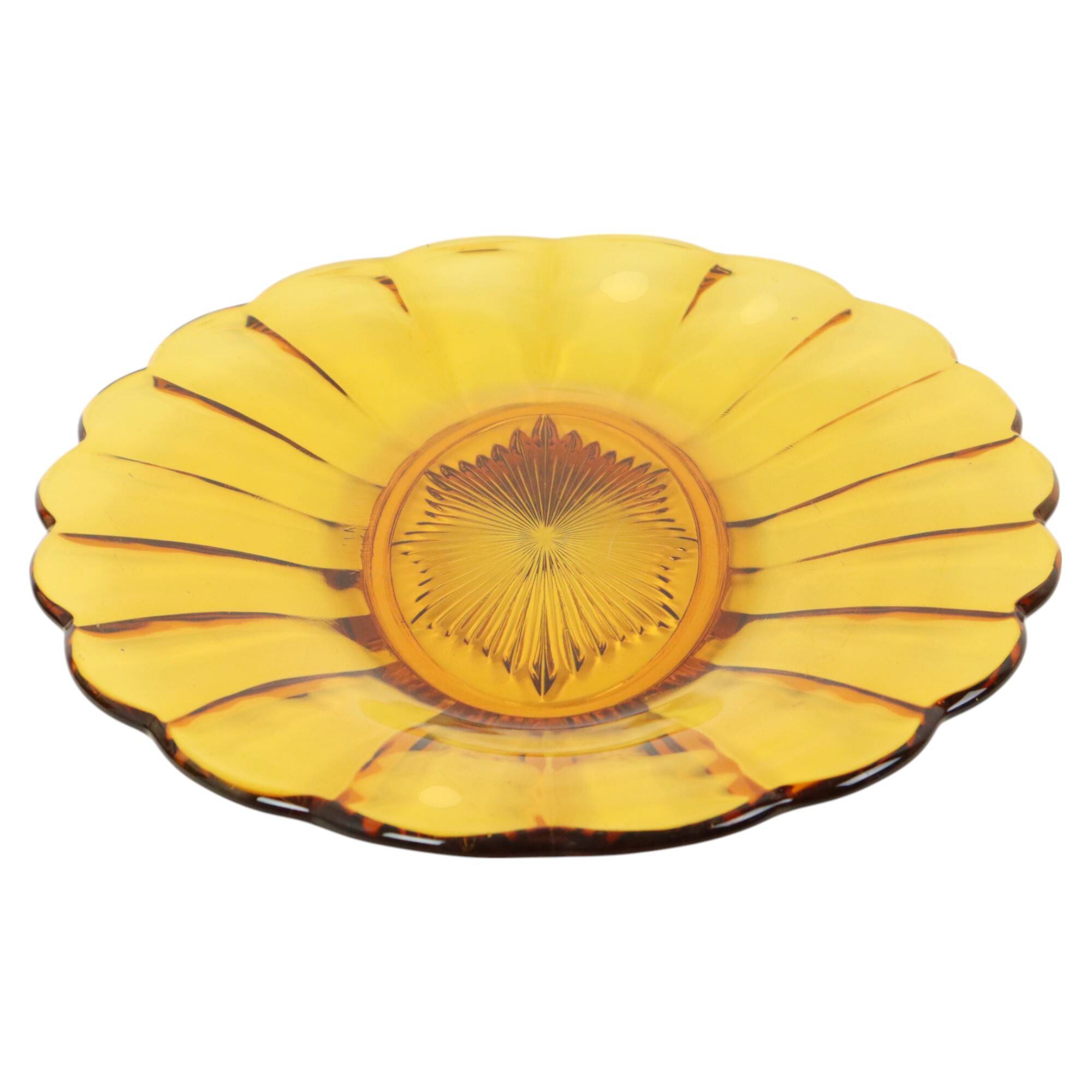 Val Saint Lambert Fruit bowl Amber Luxval Art Deco 1935