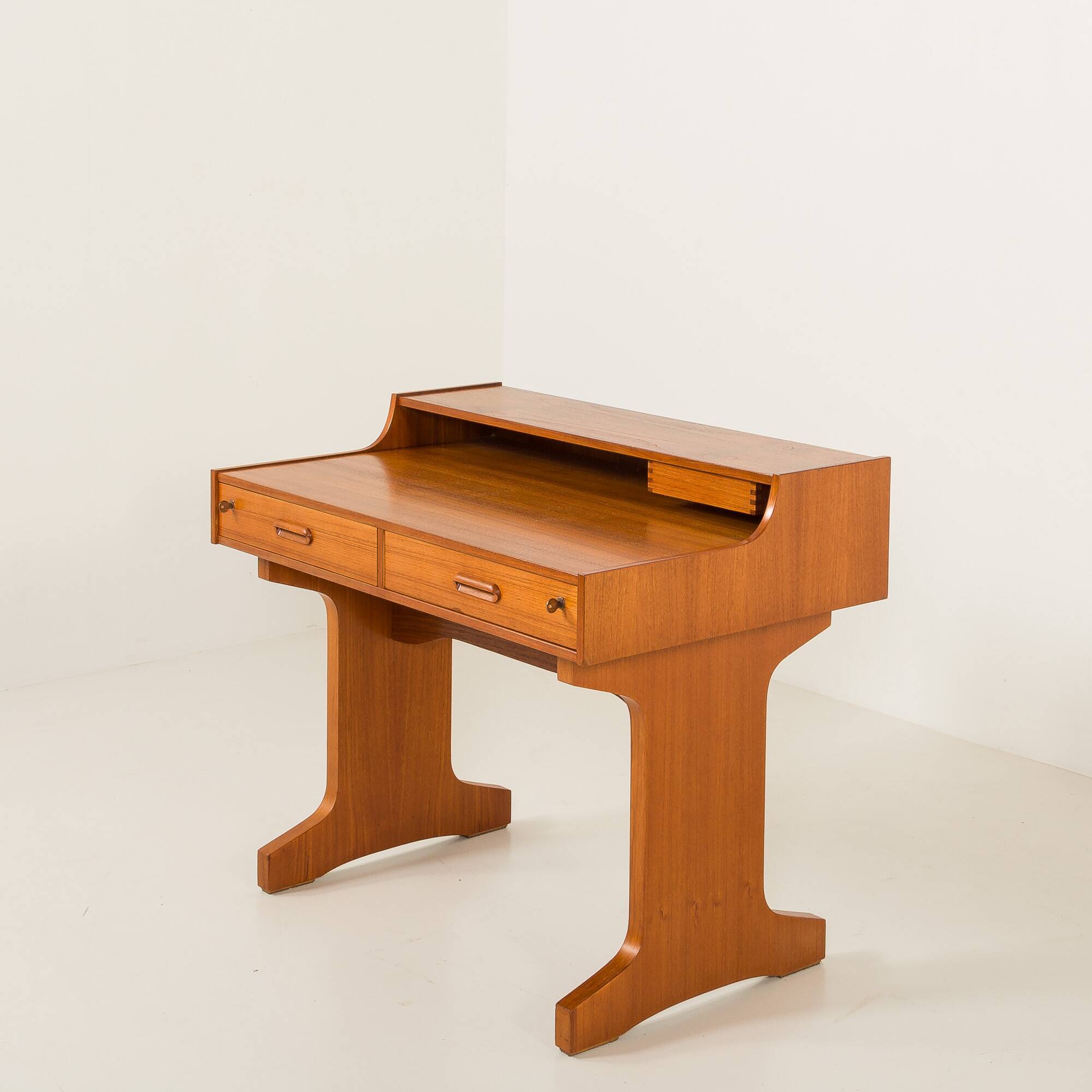 Italian mid century modern teak desk by IMB, 1960s
