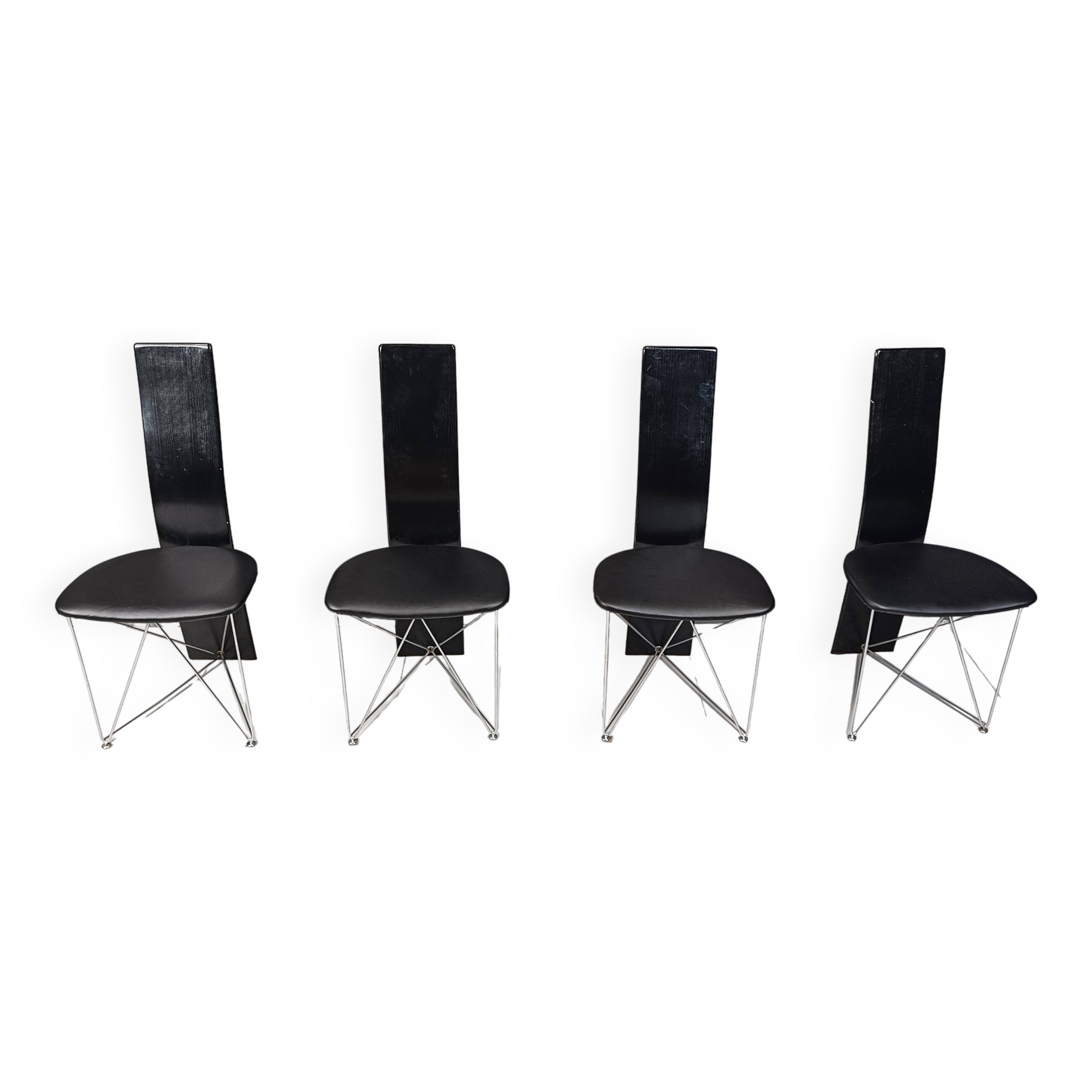Set of 4 Concorde Dining Chairs with Leather Seats by Torstein Flatøy for Bahus