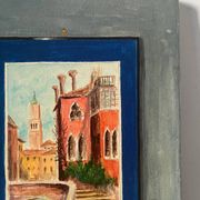 Still life with wine and painting, signed