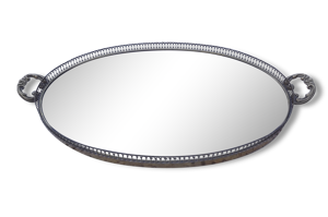 Plateau ovale verre laiton