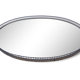 Tray oval glass brass and wood