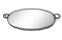 Tray oval glass brass and wood