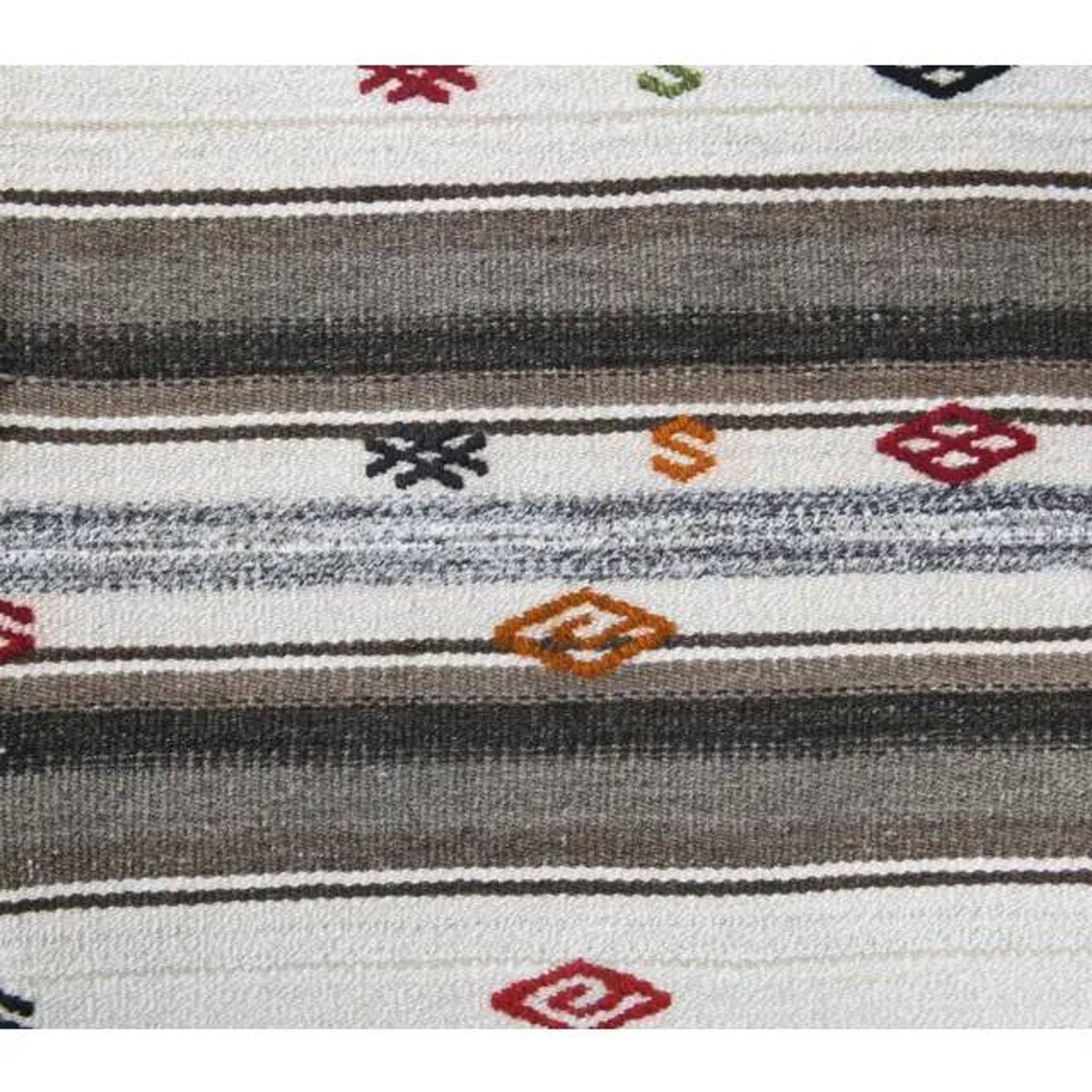 Vintage Turkish Hand-Knotted Wool Cotton White Kilim Runner Rug 65x140