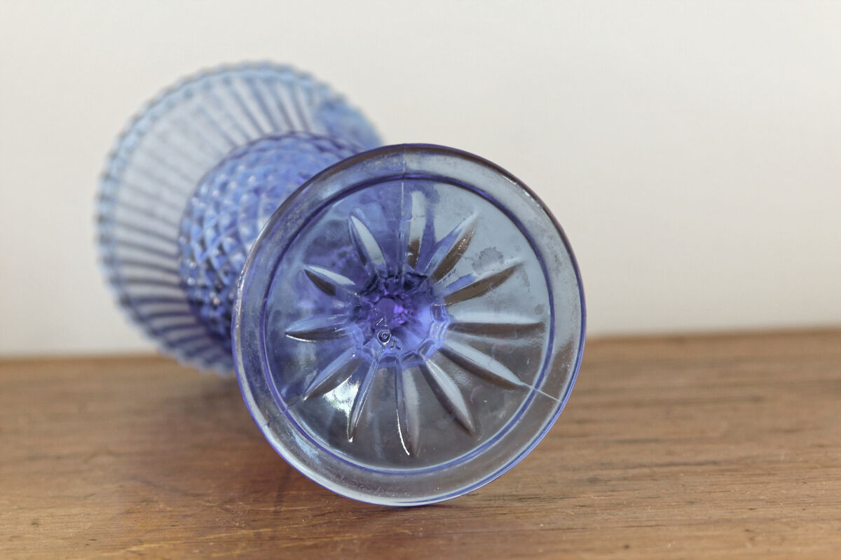 Blue molded pressed glass