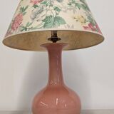 Charolles faience lamp in pink by Jacques Molin, France circa 1970.