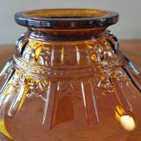 Large Amber Art Deco Glass Bowl