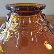 Large Amber Art Deco Glass Bowl