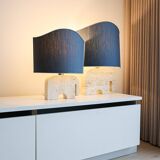 Paire de lampes de table en travertin en forme d'éléphant, signées Fratelli Mannelli, années 1970, Italie