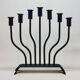 FOLK ART - JUDAICA Menorah Old Candlestick 7 arms of light in wrought iron