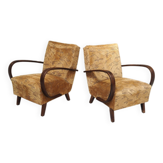 Paire de fauteuils Art déco H410 Type C par Jindrich Halabala pour UP Zavody