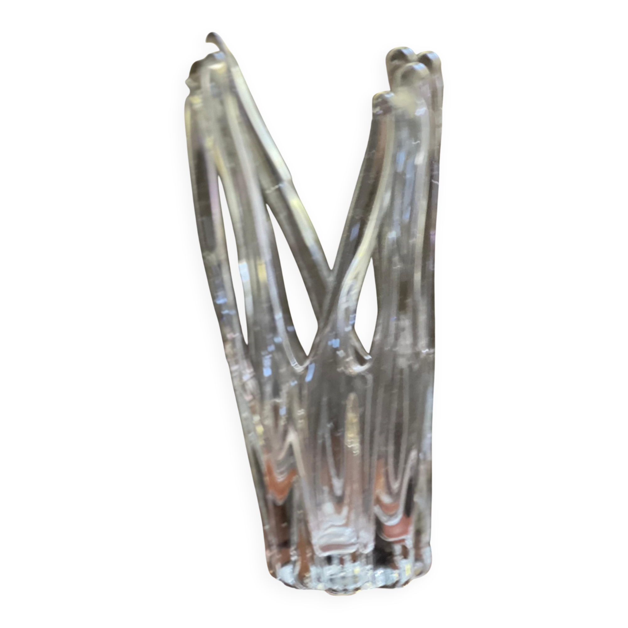 Vase de Murano - Sculpture en verre clair - Soufflé à la main