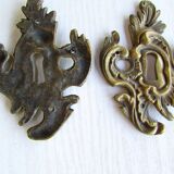Lot de 7 entrées de serrure en bronze, pour meubles anciens